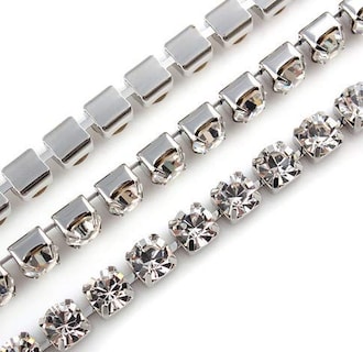 Foto 2 | Foto 2 | Cadena Cerrada Con Diamantes De Imitación De Cristal  Woiwo  2.2 Yardas  Para Joyería - Venta Internacional.