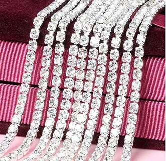 Foto 3 | Foto 3 | Cadena Cerrada Con Diamantes De Imitación De Cristal  Woiwo  2.2 Yardas  Para Joyería - Venta Internacional.