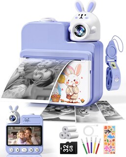 Foto 1 | Foto 1 | Cámara De Impresión Instantánea Hittymoon Kids De 3 0 Pulgadas Con Tarjeta Tf De 32 Gb Color Morado - Venta Internacional.