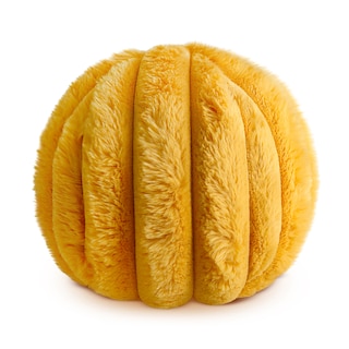 Foto 1 | Foto 1 | Cojín Esfera Bola Acanalado Peluche Mostaza