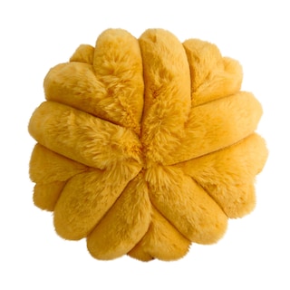 Foto 2 | Foto 2 | Cojín Esfera Bola Acanalado Peluche Mostaza