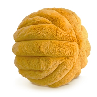 Foto 3 | Foto 3 | Cojín Esfera Bola Acanalado Peluche Mostaza