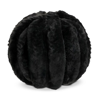 Foto 2 | Foto 2 | Cojín Esfera Bola Acanalado Peluche Negro