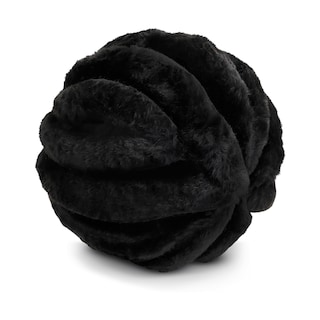 Foto 3 | Foto 3 | Cojín Esfera Bola Acanalado Peluche Negro