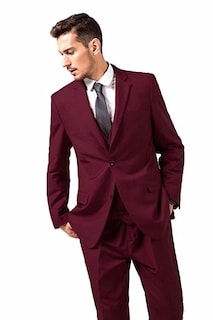 Foto 6 | Foto 6 | Set De Trajes Mrbuerly Burgundy Slim Fit Para Padrinos De Graduación Y Hombres 3 Unidades - Venta Internacional.