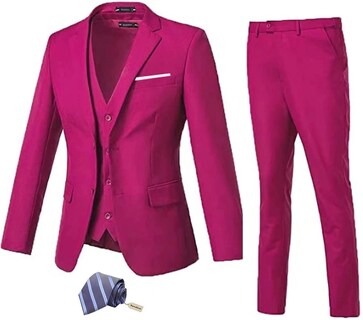 Foto 1 | Foto 1 | Traje Mrbuerly Fuchsia Slim Fit De 3 Piezas Para Hombre 3xl/48 - Venta Internacional.