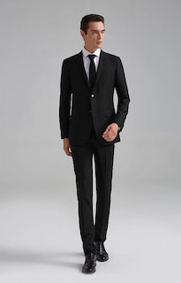 Foto 4 | Foto 4 | Set De Traje Mrbuerly Slim Fit De 3 Piezas Negro Para Hombre Talla M/40 - Venta Internacional.