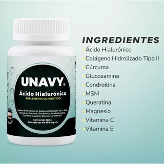 Foto 2 | Foto 2 | Ácido Hialurónico Unavy 30 Capletas 850mg Paquete De 2