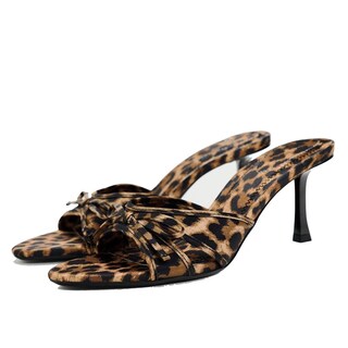 Foto 1 | Foto 1 | Sandalias Ufedo Con Tacón De Gatito Y Lazo De Malla Para Mujer Leopard - Venta Internacional.