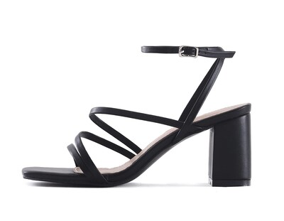 Foto 2 | Foto 2 | Sandalias De Tacón Lacuone Con Tacón Ancho Con Tiras Para Mujer Color Negro 7 - Venta Internacional.