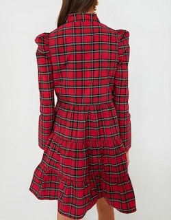 Foto 2 | Foto 2 | Vestido Túnica Yexpine Con Cuello En V Y Estampado A Cuadros De Manga Larga Para Mujer - Venta Internacional.