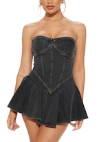 Vestido De Mezclilla Nrthye Summer Women Con Corsé Plisado Sin Tirantes - Venta Internacional.