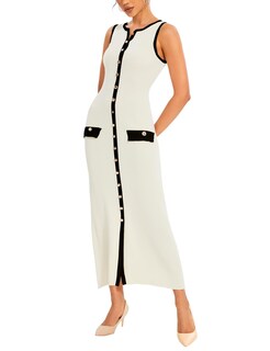 Foto 1 | Foto 1 | Vestido Largo Bqdcqb Para Mujer Sin Mangas Ajustado Acanalado Blanco - Venta Internacional.