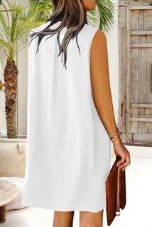 Foto 2 | Foto 2 | Vestido Wkior Summer 2024 Con Cuello En V Sin Mangas Para Mujer Blanco Xxl - Venta Internacional.