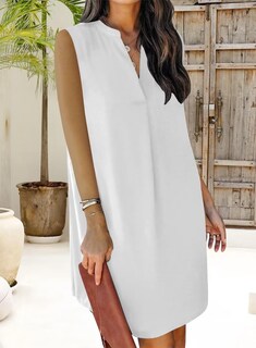 Foto 3 | Foto 3 | Vestido Wkior Summer 2024 Con Cuello En V Sin Mangas Para Mujer Blanco Xxl - Venta Internacional.