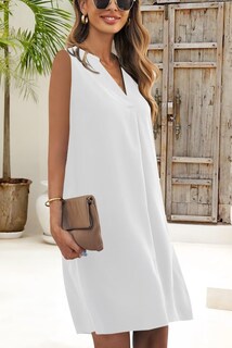 Foto 5 | Foto 5 | Vestido Wkior Summer 2024 Con Cuello En V Sin Mangas Para Mujer Blanco Xxl - Venta Internacional.