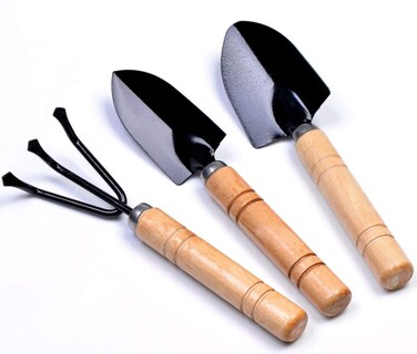 Foto 1 | Foto 1 | Juego De Herramientas Y Palas De Jardín Woiwo Con Mango De Madera Y Acero Inoxidable - Venta Internacional.