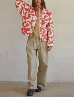Foto 2 | Foto 2 | Chaqueta Hongsui Acolchada Estampada Para Mujer Color Óxido Talla S - Venta Internacional.