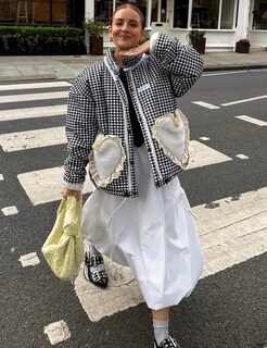 Foto 5 | Foto 5 | Chaqueta Acolchada Corta Wyeysyt Winter Gingham A Cuadros Negros Para Mujer - Venta Internacional.