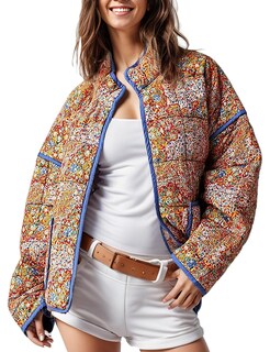 Foto 1 | Foto 1 | Chaqueta Arssm Floral Acolchada Puffer Vintage Naranja Para Mujer - Venta Internacional.