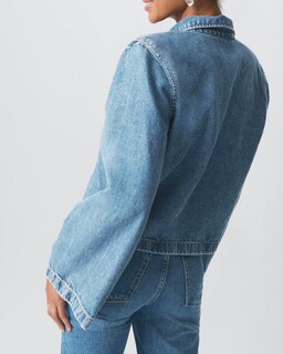Foto 3 | Foto 3 | Chaqueta Vaquera Corta Louvasabuce Para Mujer Manga Larga Con Lazo En La Parte Delantera - Venta Internacional.
