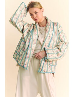 Foto 3 | Foto 3 | Chaqueta Meyhad Ropa De Abrigo Acolchada Con Estampado Floral Para Mujer - Venta Internacional.
