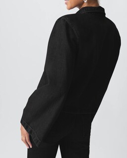 Foto 3 | Foto 3 | Chaqueta Vaquera Corta Louvasabuce Para Mujer Manga Larga Con Lazo En La Parte Delantera - Venta Internacional.