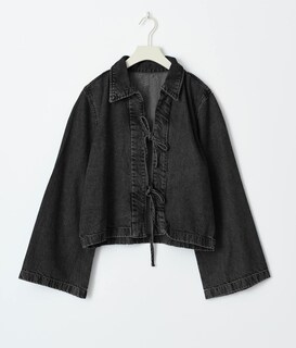 Foto 4 | Foto 4 | Chaqueta Vaquera Corta Louvasabuce Para Mujer Manga Larga Con Lazo En La Parte Delantera - Venta Internacional.