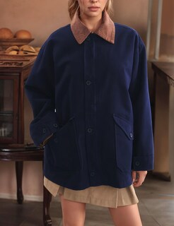 Foto 2 | Foto 2 | Chaqueta Bqdcqb De Lona Con Botones De Granero De Gran Tamaño Para Mujer  Pana - Venta Internacional.