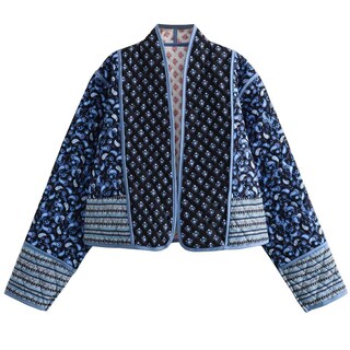Foto 1 | Foto 1 | Chaqueta Acolchada Wyeysyt Para Mujer Acolchada Con Estampado Floral Negra Xl - Venta Internacional.
