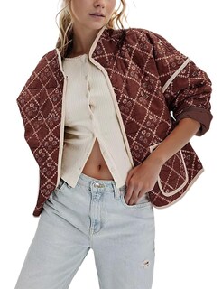 Foto 1 | Foto 1 | Chaqueta Tipo Cárdigan Acolchada Con Estampado De Chaqueta Omoone Para Mujer - Venta Internacional.