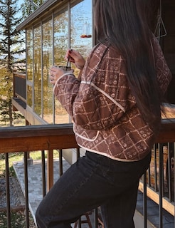 Foto 4 | Foto 4 | Chaqueta Tipo Cárdigan Acolchada Con Estampado De Chaqueta Omoone Para Mujer - Venta Internacional.