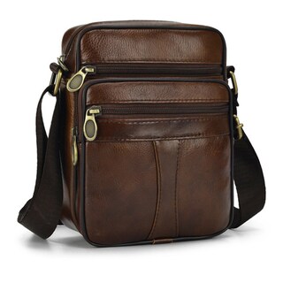 Foto 2 | Foto 2 | Paquete Casual Para Hombre Bandolera Ancha De Piel Auténtica Con Cremallera - Venta Internacional.
