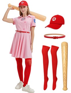 Foto 1 | Foto 1 | Disfraz De Béisbol Treyrea Para Mujer Vestido De Béisbol Con Gorra Rosa - Venta Internacional.
