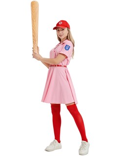 Foto 3 | Foto 3 | Disfraz De Béisbol Treyrea Para Mujer Vestido De Béisbol Con Gorra Rosa - Venta Internacional.