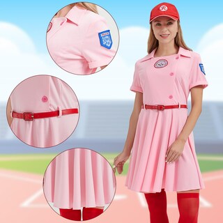 Foto 4 | Foto 4 | Disfraz De Béisbol Treyrea Para Mujer Vestido De Béisbol Con Gorra Rosa - Venta Internacional.