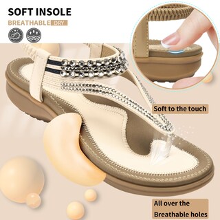 Foto 3 | Foto 3 | Sandalias Littleplum Con Soporte En Arco Con Diamantes De Imitación Blancos Talla 7 Para Mujer - Venta Internacional.