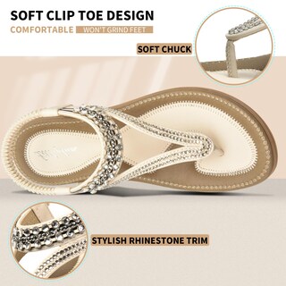 Foto 4 | Foto 4 | Sandalias Littleplum Con Soporte En Arco Con Diamantes De Imitación Blancos Talla 7 Para Mujer - Venta Internacional.