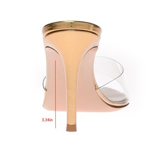 Foto 4 | Foto 4 | Sandalias Rynkoma Para Mujer Con Punta Abierta Y Tacón De Aguja Transparente - Venta Internacional.