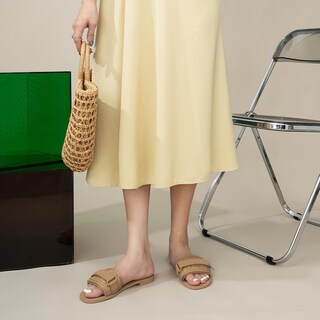 Foto 3 | Foto 3 | Sandalias Planas Rvpzluij Para Mujer De Piel Con Correa Ajustable Color Marrón - Venta Internacional.