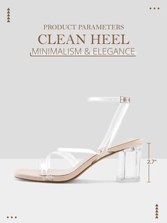 Foto 2 | Foto 2 | Sandalias De Tacón Lacuone Con Tacón Ancho Para Mujer Transparentes - Venta Internacional.