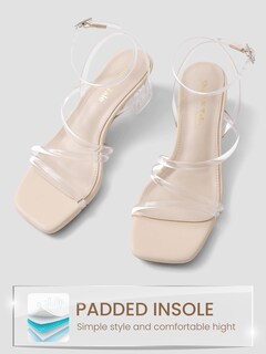 Foto 4 | Foto 4 | Sandalias De Tacón Lacuone Con Tacón Ancho Para Mujer Transparentes - Venta Internacional.