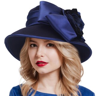 Foto 2 | Foto 2 | Gorro Forbusite Para Mujer Vestido De Fieltro De Lana Fiesta Otoño-invierno Azul Marino - Venta Internacional.
