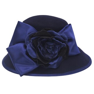 Foto 3 | Foto 3 | Gorro Forbusite Para Mujer Vestido De Fieltro De Lana Fiesta Otoño-invierno Azul Marino - Venta Internacional.