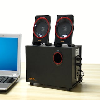 Foto 3 | Foto 3 | Altavoces De Escritorio De Madera 2.1 Usb De 5 W De Potencia De Salida Negro+rojo - Venta Internacional.