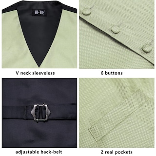 Foto 4 | Foto 4 | Conjunto De Chaleco Hi-tie Para Hombre Seda Verde Menta 3xl - Venta Internacional.