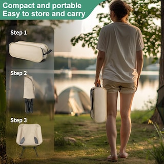 Foto 5 | Foto 5 | Silla De Camping Howjoe Ligera Y Ajustable En Altura Color Caqui - Venta Internacional.