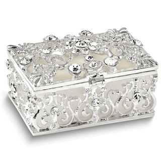 Foto 1 | Foto 1 | Joyero Sevenbees Cuadrado Plateado Con Diamantes De Imitación Para Mujer - Venta Internacional.