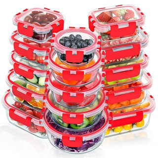 Foto 1 | Foto 1 | Juego De Recipientes De Vidrio Para Preparación De Comidas Verones 30 Piezas Color Rojo - Venta Internacional.