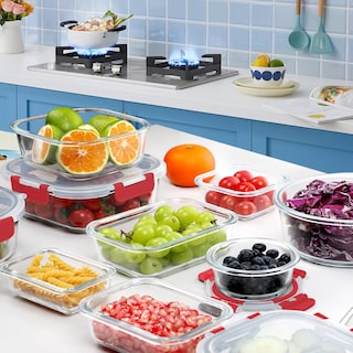 Foto 7 | Foto 7 | Juego De Recipientes De Vidrio Para Preparación De Comidas Verones 30 Piezas Color Rojo - Venta Internacional.
